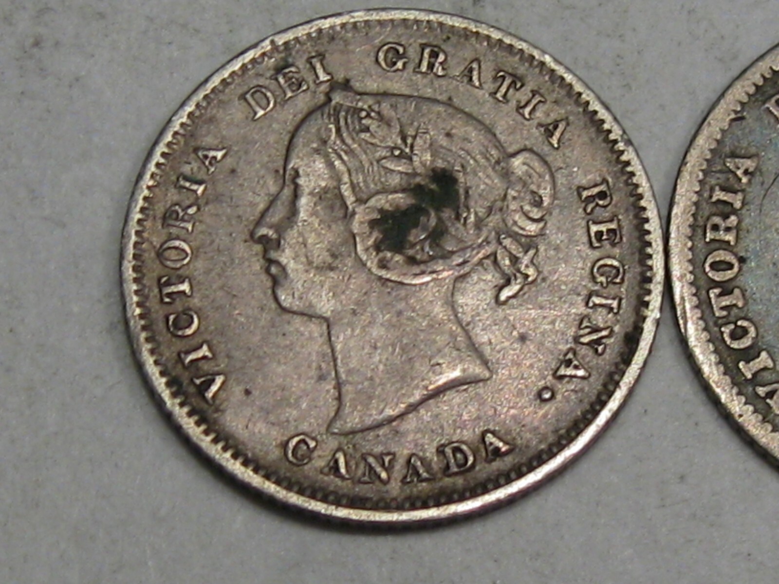 2 Silver 5¢ Cent CANADA - 1891 & 1881-H. #50