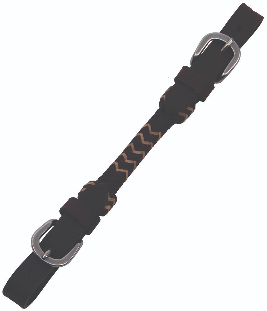 Buffalo Leather Dark Oil Rawhide Curb Strap