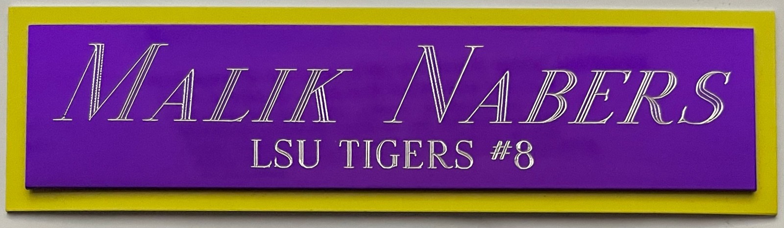 MALIK NABERS LSU NAMEPLATE FOR AUTOGRAPHED Signed HELMET-FOOTBALL-JERSEY-PHOTO