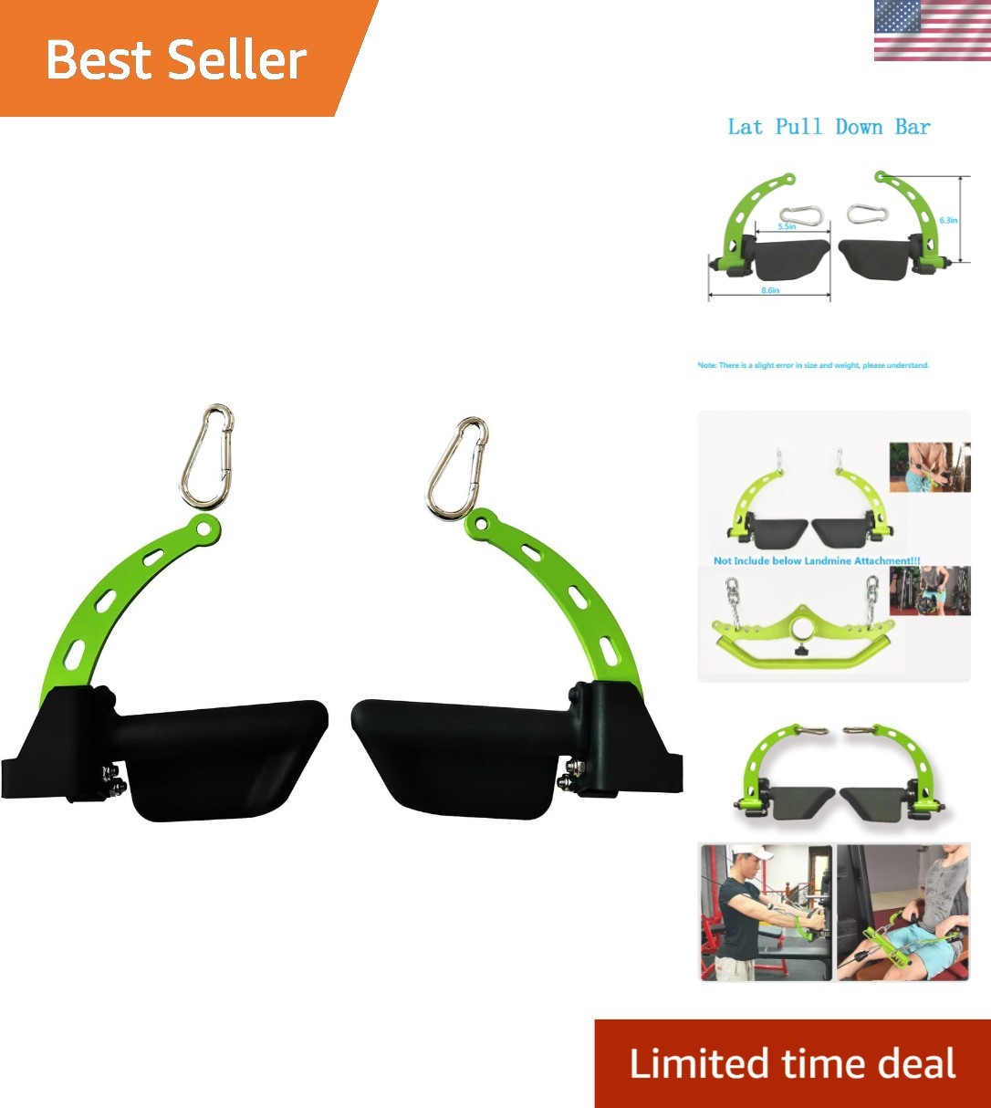 Adjustable Lat Pull down Bar, Cable Machine Attachments for Gym, Home Gym Fit...