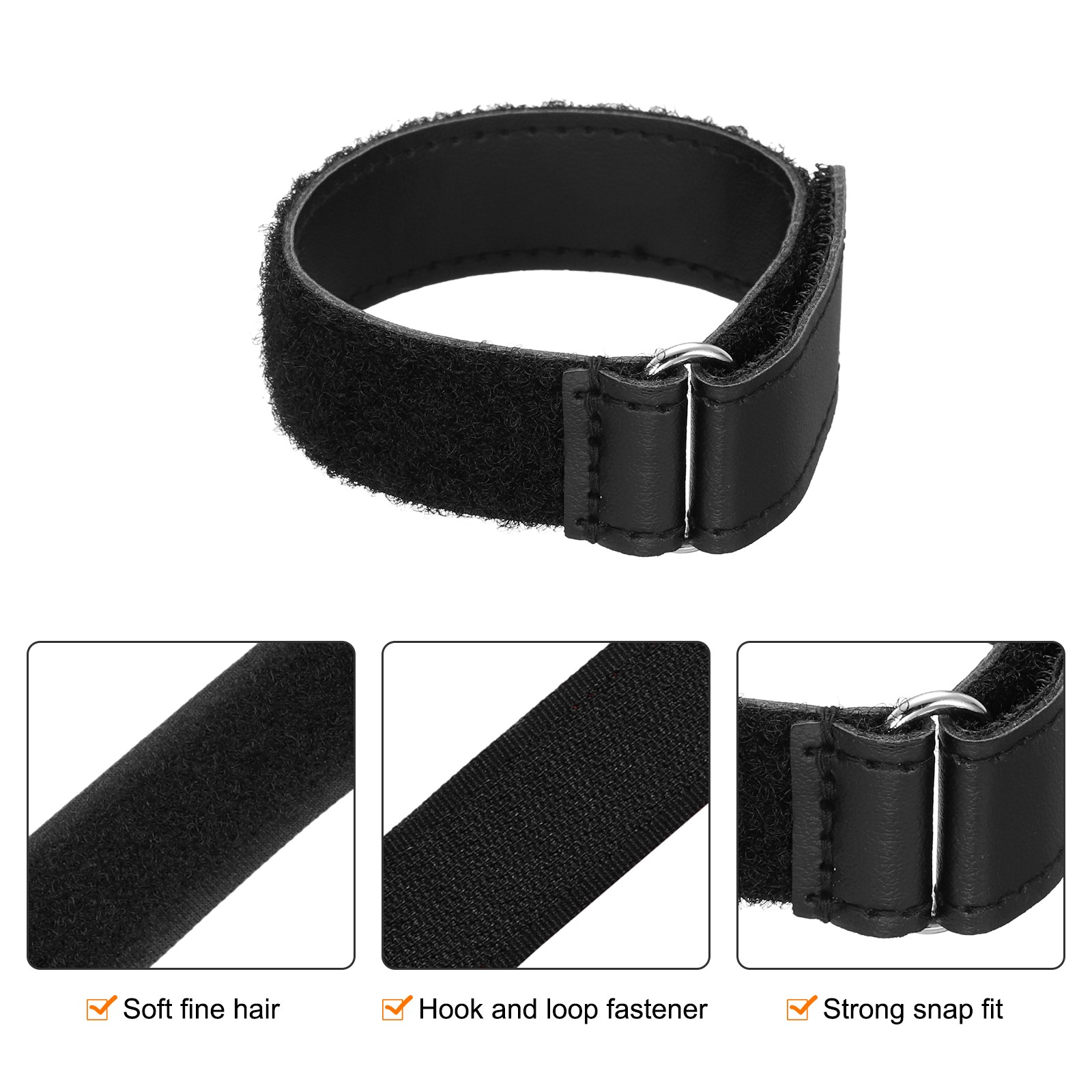 5Pcs Battery Tie Down Straps 0.8x10" Black Leather Hold Down Hook Loop Straps