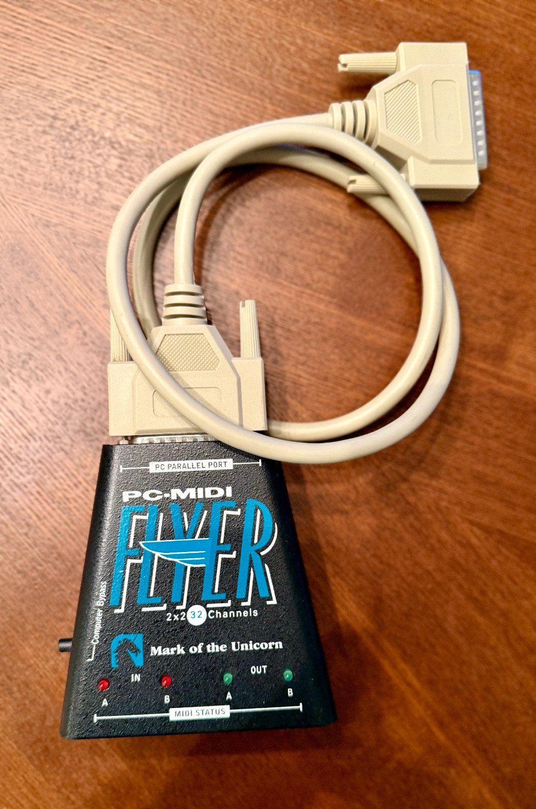 Mark of the Unicorn MOTU PC-MIDI Flyer Interface, original box and documentation