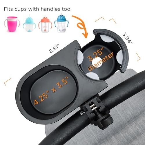 Universal Stroller Snack Tray Attachment | Stroller Cup Holder Flap Top
