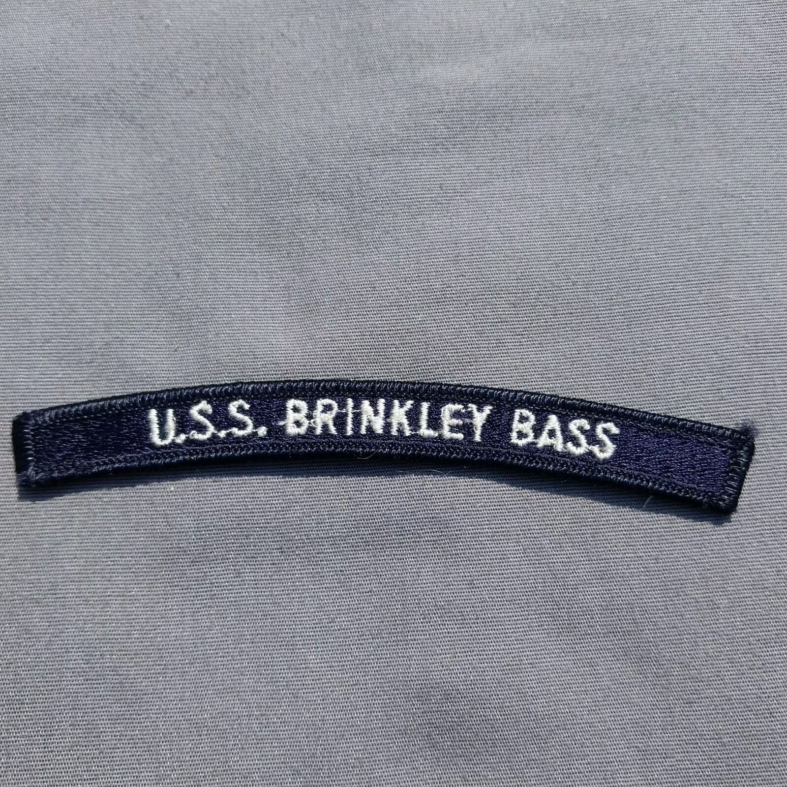 USS U.S.S. Brinkley Bass Naval Navy Ship Tab Rocker Ribbon 5" Patch