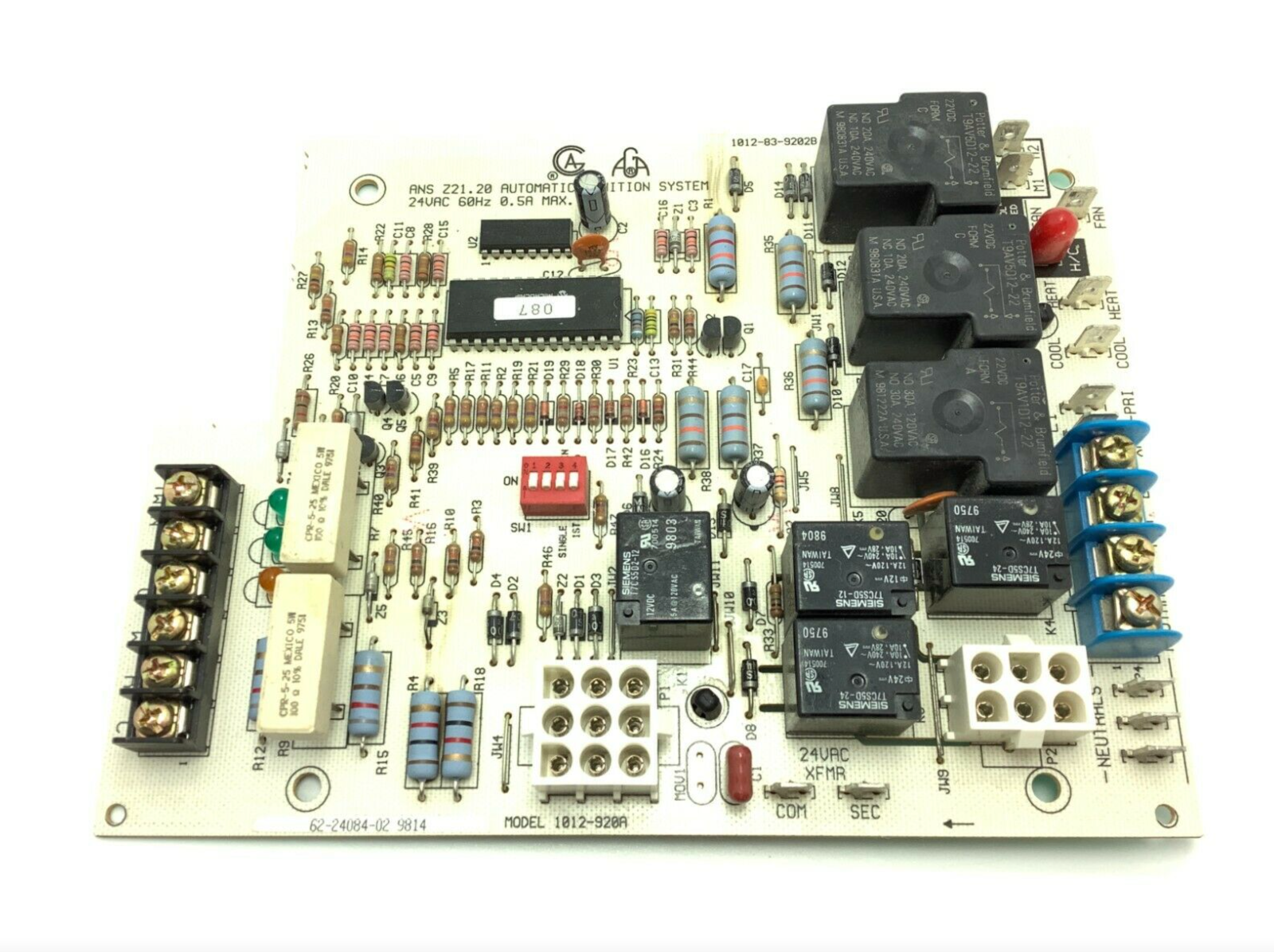 Rheem Ruud Weather King 1012-920A Furnace Fan Control Circuit Board 62-24084-02
