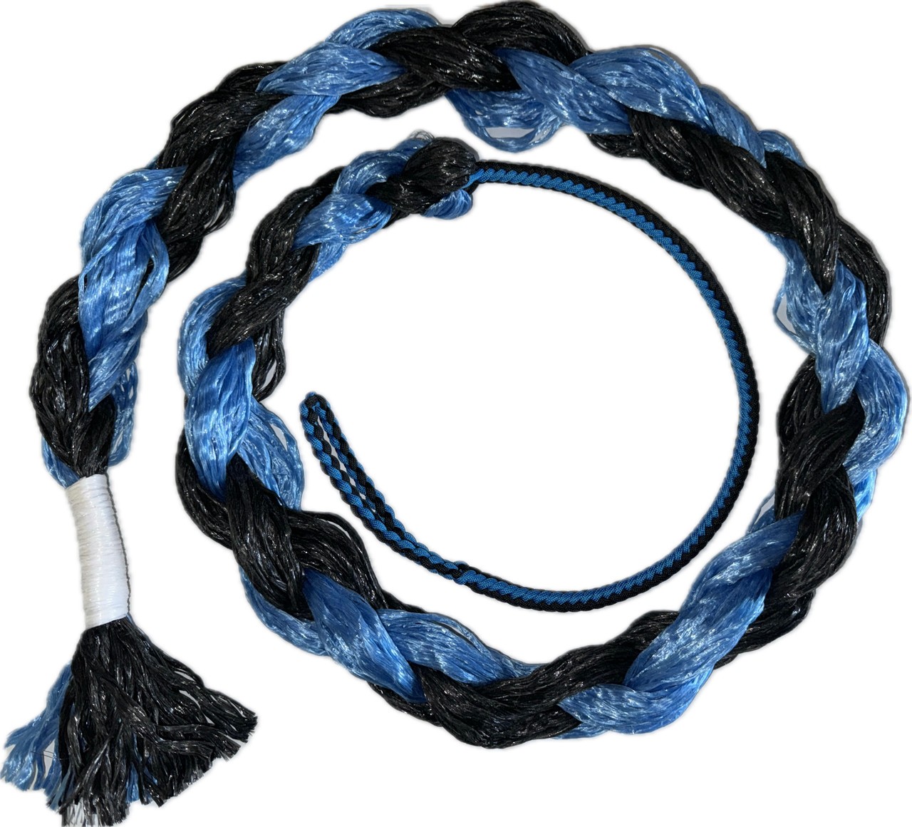 Adult Black & Blue Poly Mix Saddle Bronc Rein Black & Blue Paracord 6ft