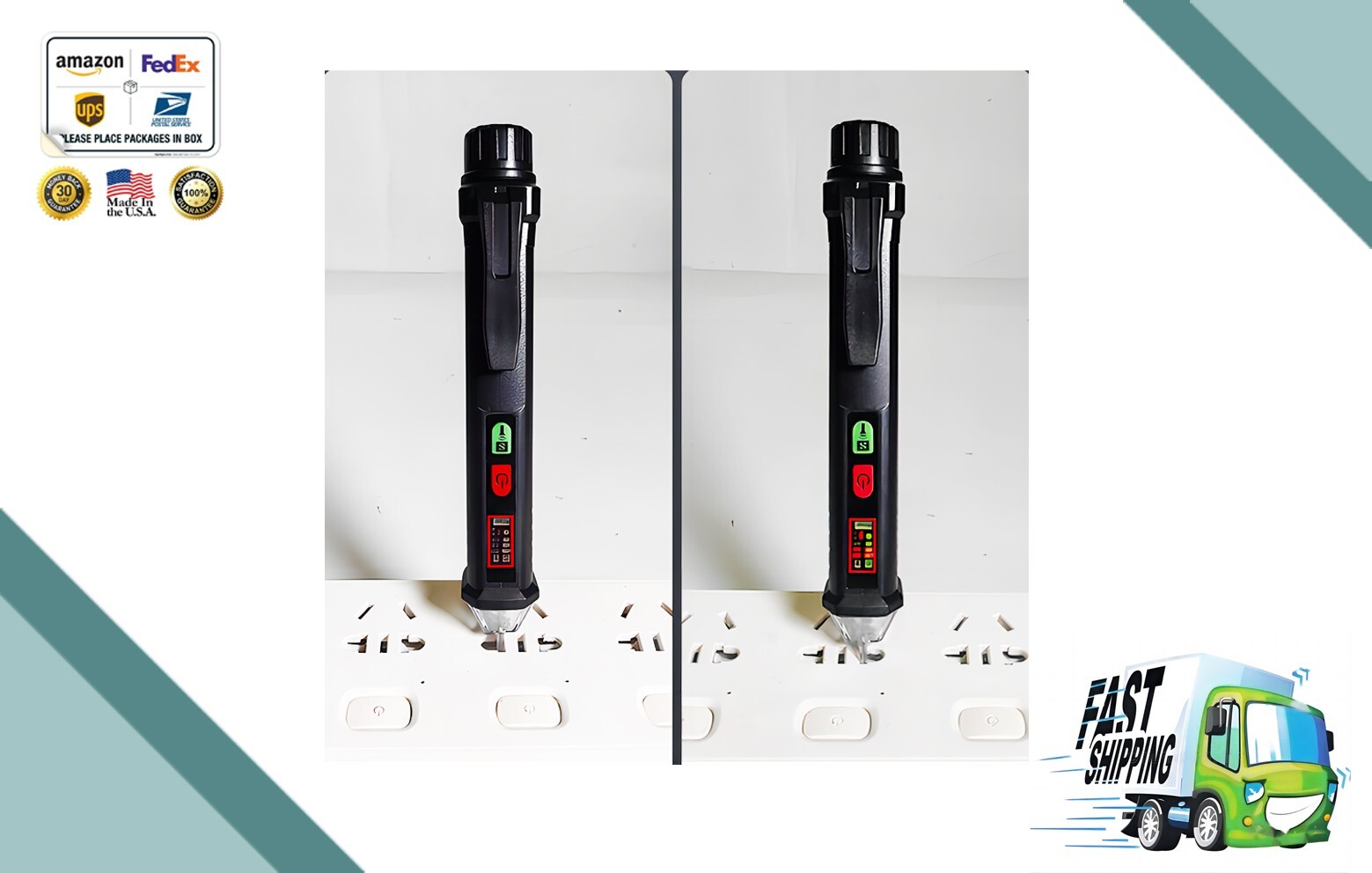 2x Non-Contact Voltage Tester Pen | Electrical Sensor Detector | Safe LED Tool