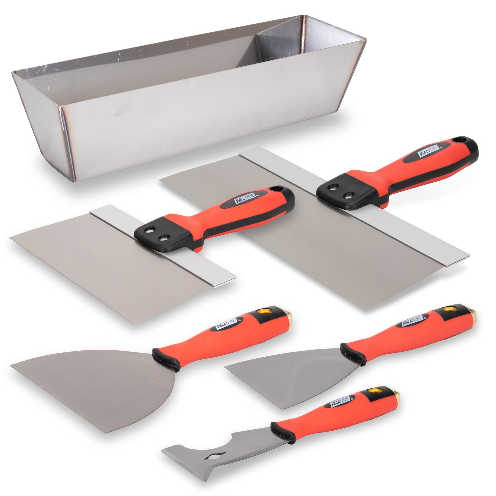 WAL-BOARD TOOLS Drywall Finishing Hand Tool Kit, Mud Pan, Taping Knife, DTKFNSH1