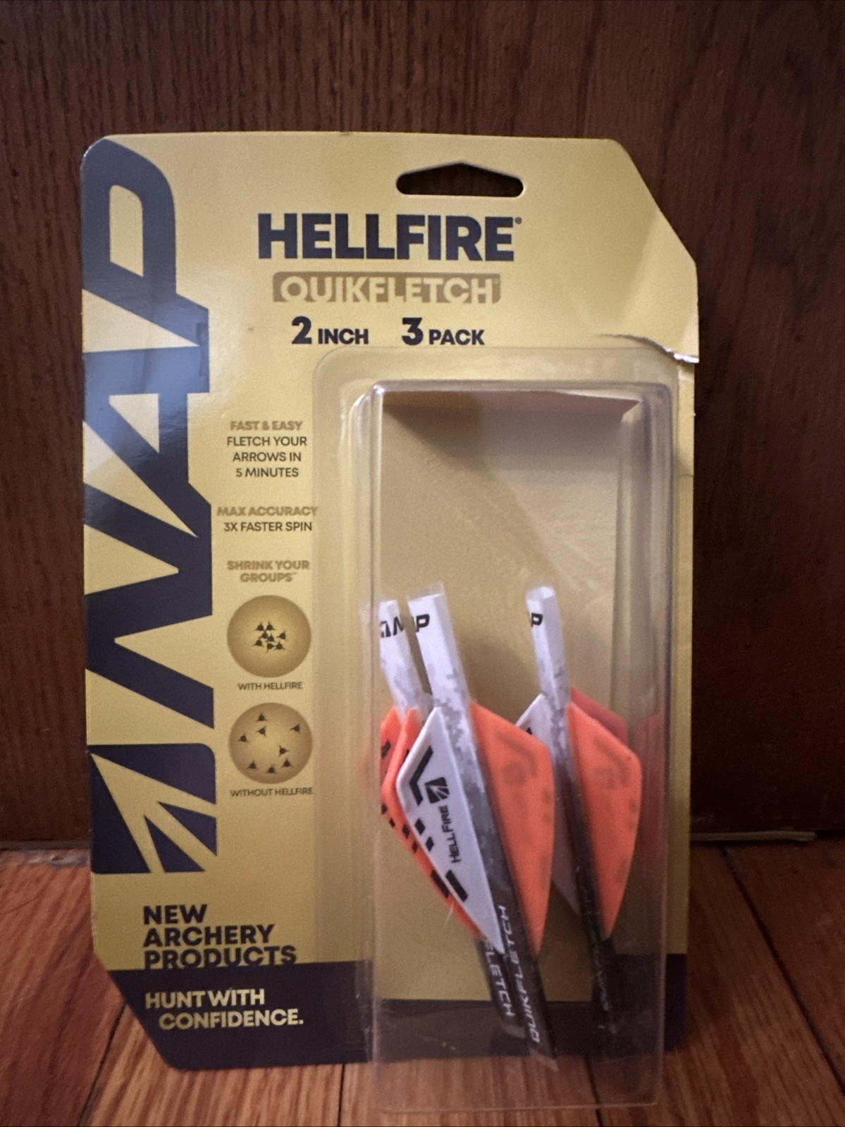 New Archery Products NAP 2" Hellfire Quikfletch Fletching White/Orange/Black