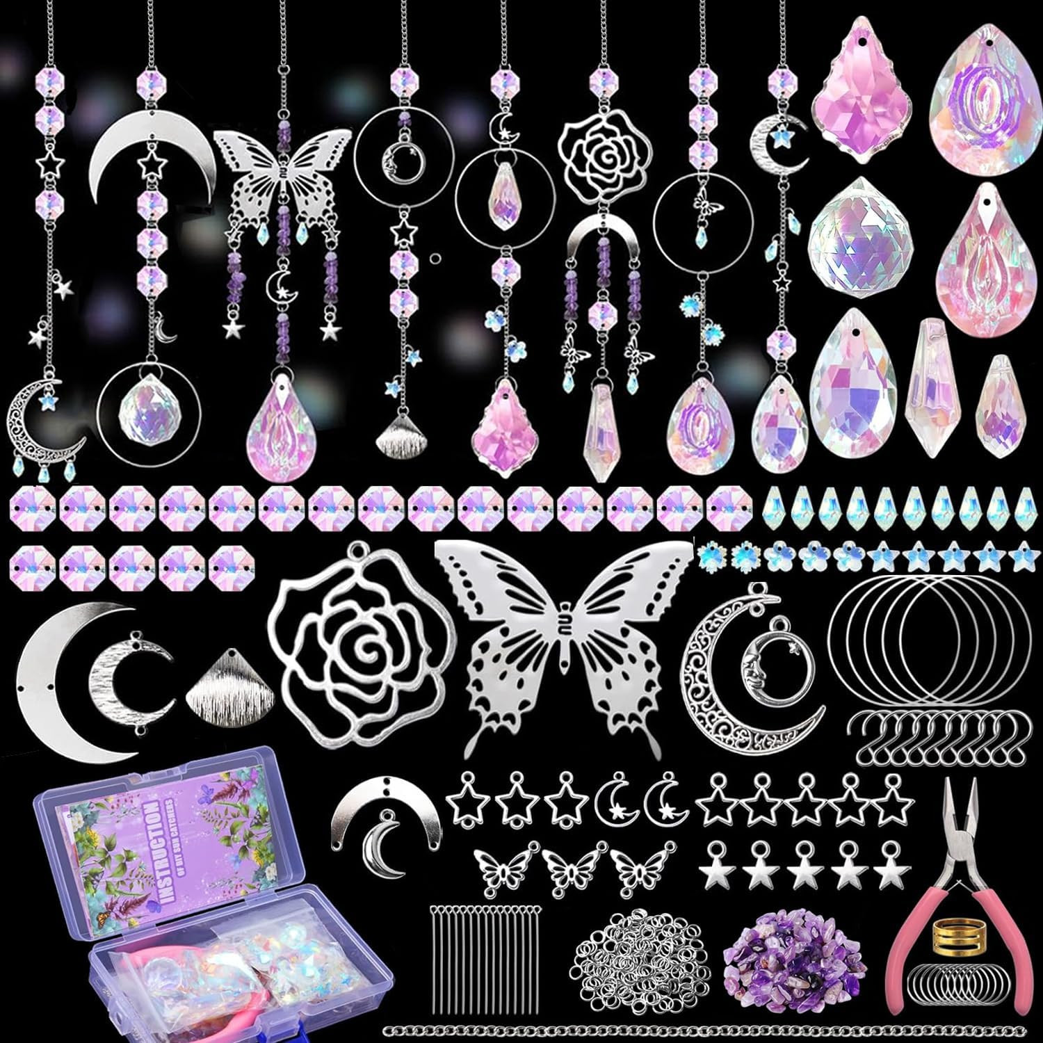 DIY Suncatcher Kit 400Pcs Sun Catchers Making Kit Supplies Art and Crafts for Ad