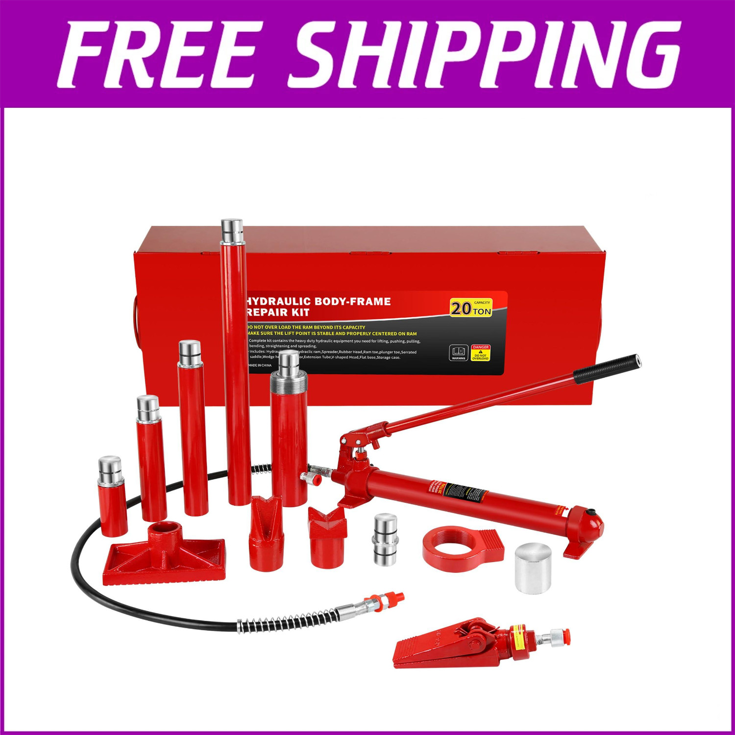 🔥20 Ton Porta Power Hydraulic Jack Body Frame Repair Kit Auto Shop Tool Lift Ra