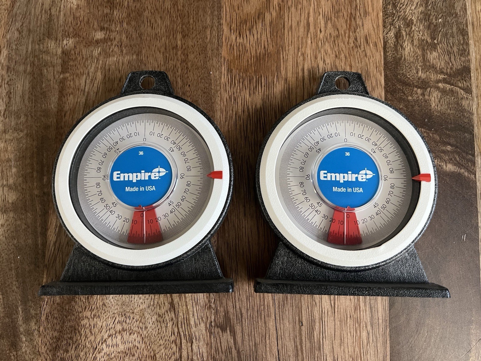 Set Of 2 - Empire Level 360 Measuring Range, Magnetic Base Dial Protractor - NEW