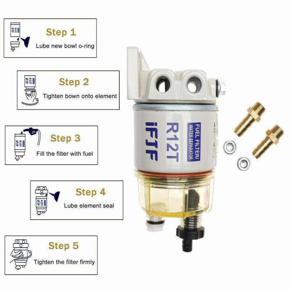 R12T Marine Fuel Filter/ Water Separator For Outboard Engine New Open Box