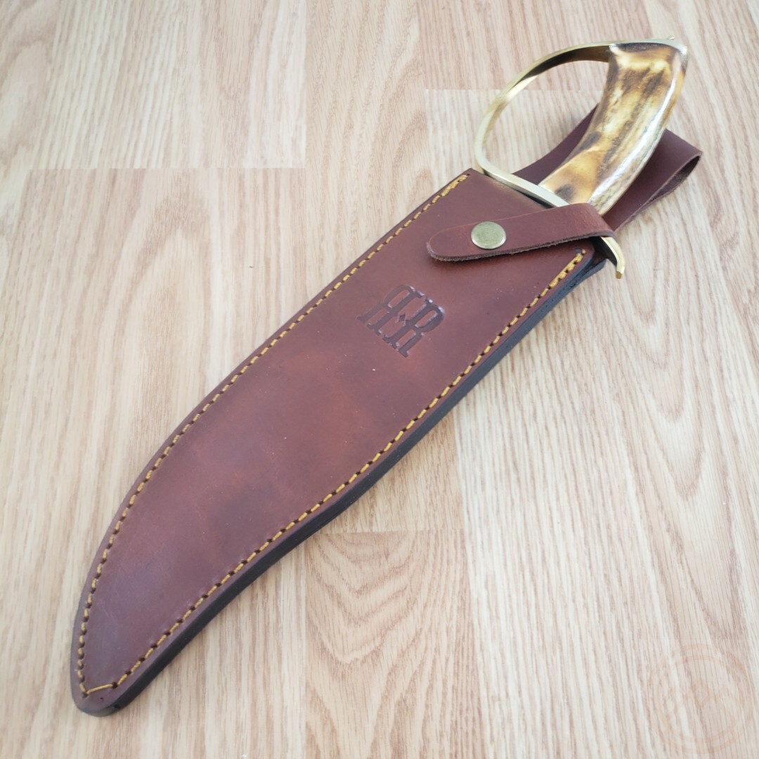 Rough Ryder Fixed Knife 10.5" Satin Finish Stainless Blade Stag Bone Handle