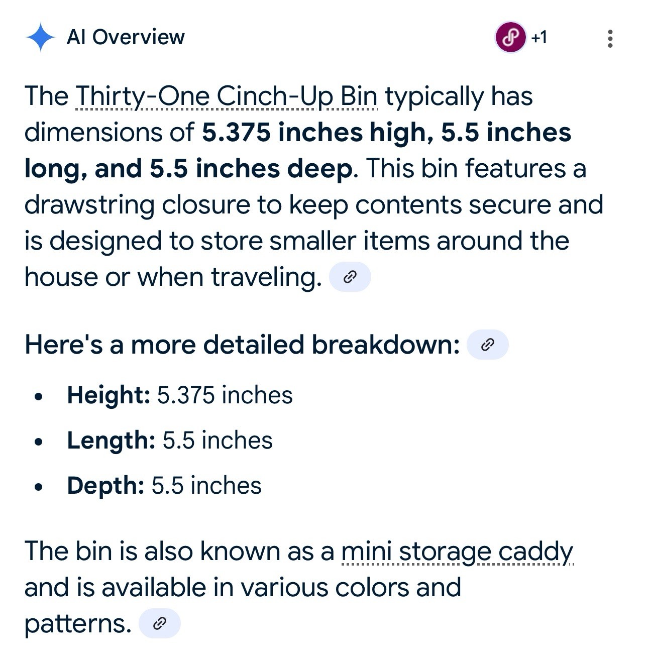 THIRTY ONE Cinch-Up Bin 569A Charcoal Crosshatch
