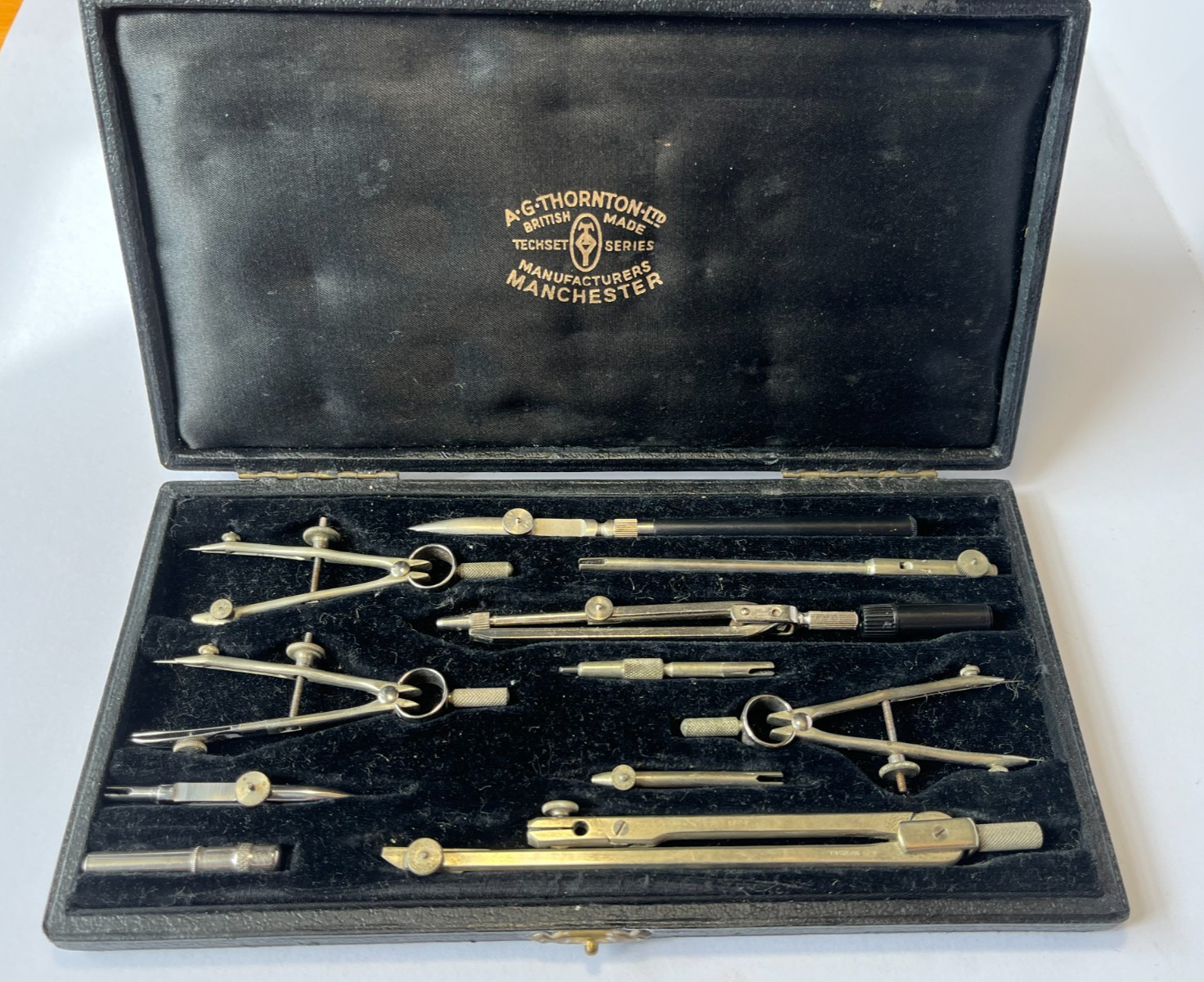 Vintage A G Thornton Techset Series Technical Drawing Set with Case