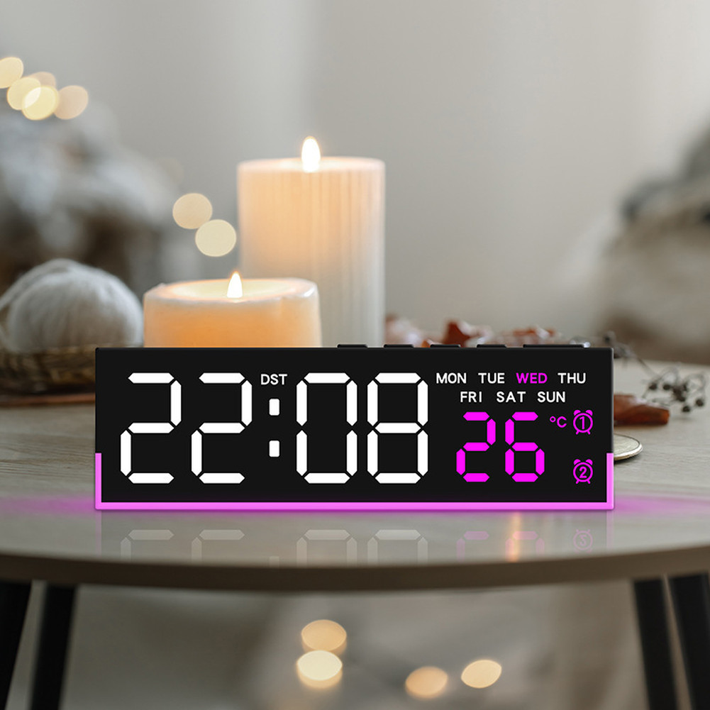 Electronic Clock with Auto Light Sensing and 3 Brightness Levels Black