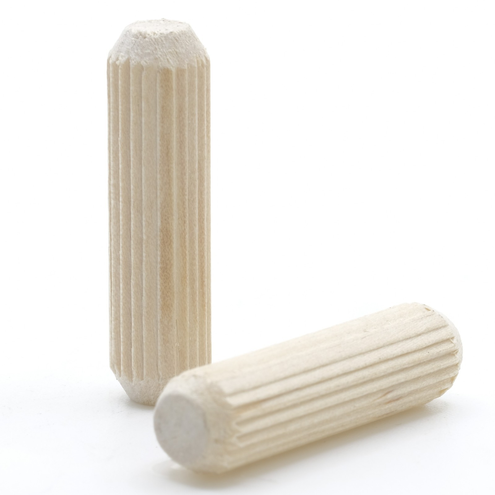 8 x 30mm Wooden Dowels - Fluted Birch Wood - Kiln Dried (Pack of 24)