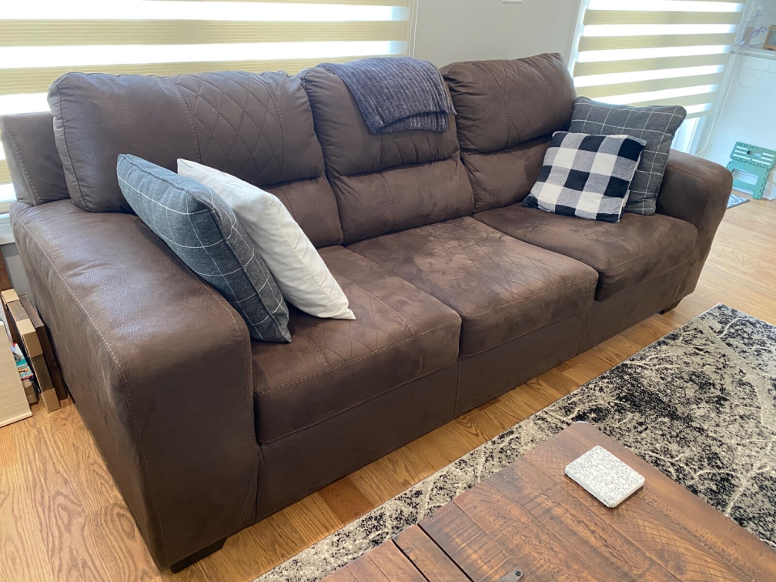 Large, Brown, Coffee, Used Narzole 3 Seater Sofa