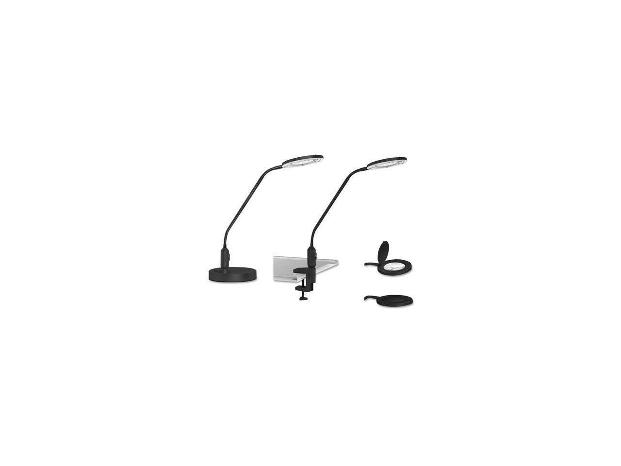 Desktop LED Magnifier Lamp, 19" High, Black ALELEDM765B
