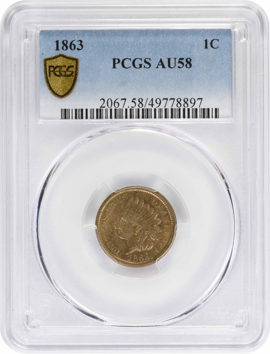 1863 Indian Cent AU58 PCGS
