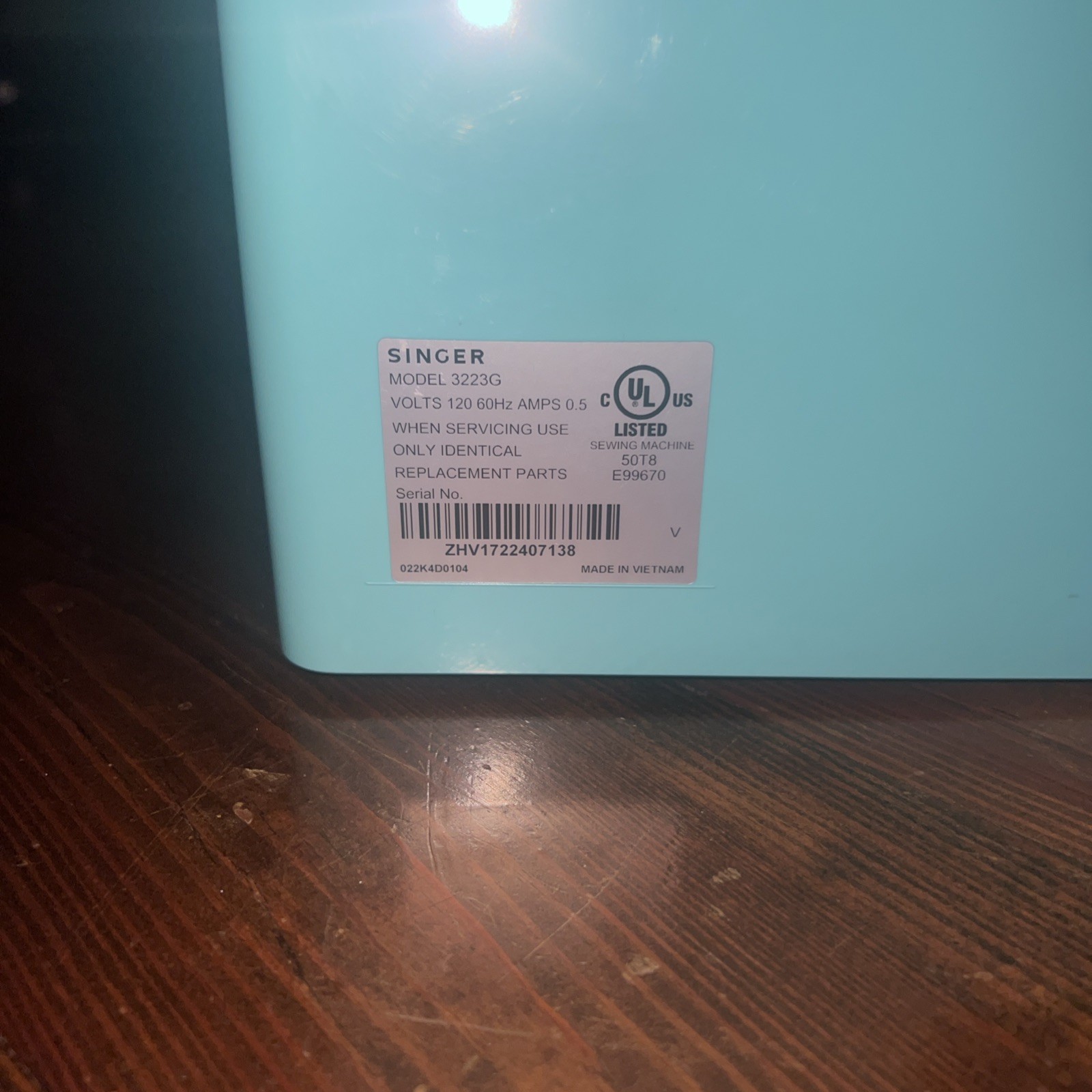 Singer Simple 3223G Automatic Zig-Zag Sewing Machine (Turquoise)