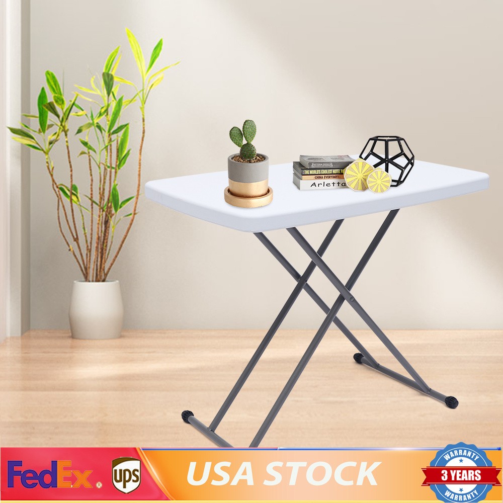 Folding Adjustable Height Table 30x20 Top Laptop Writing Art Crafts Tv Dinner US
