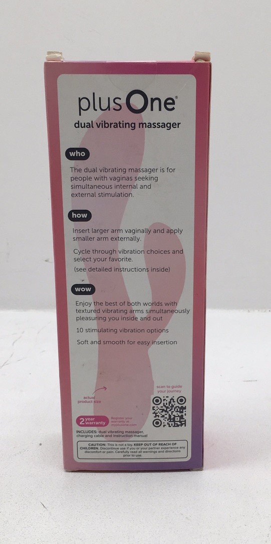 plusOne Waterproof and Rechargeable Dual Rabbit Vibrator Pink