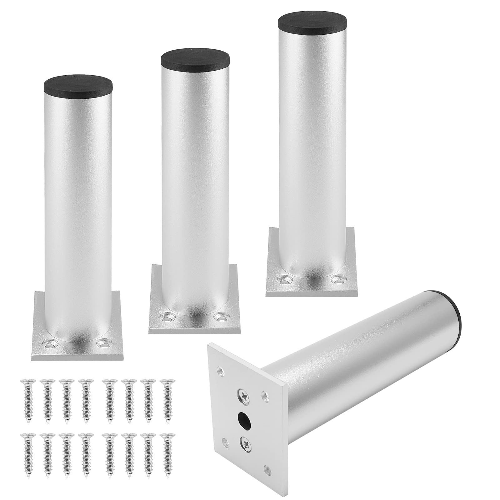 Set of 4 Furniture Legs 6 Inch, Adjustable Aluminum Alloy Cabinet Legs, Metal...