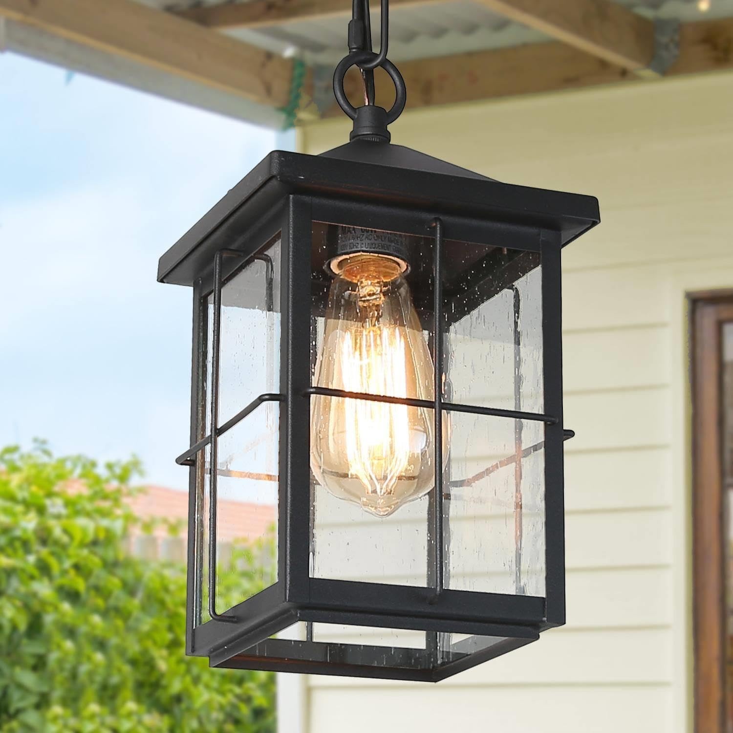 Outdoor Pendant Light Fixture, Farmhouse Exterior Hanging Lights with Adjusta...