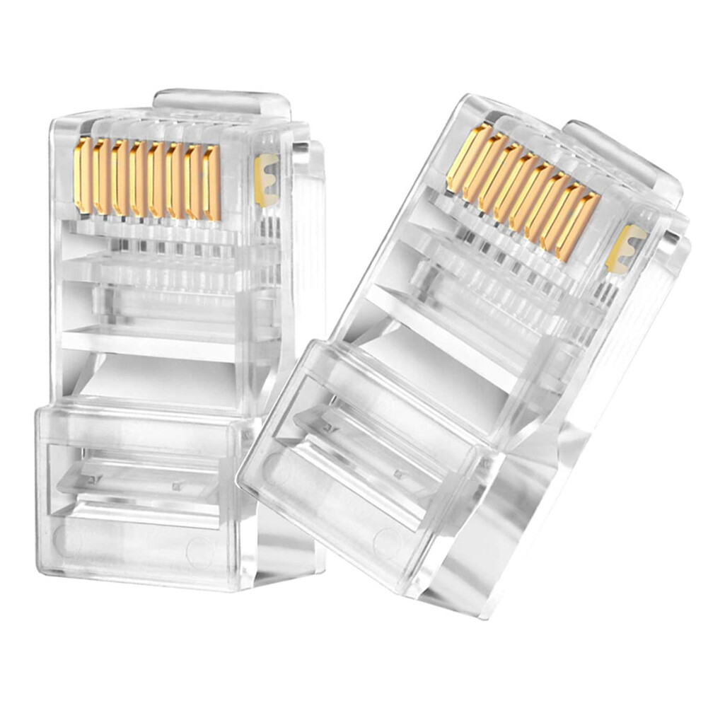 100pcs/set RJ45 Pass Through Modular Plug Network Cable Connector End 8P8C CAT6