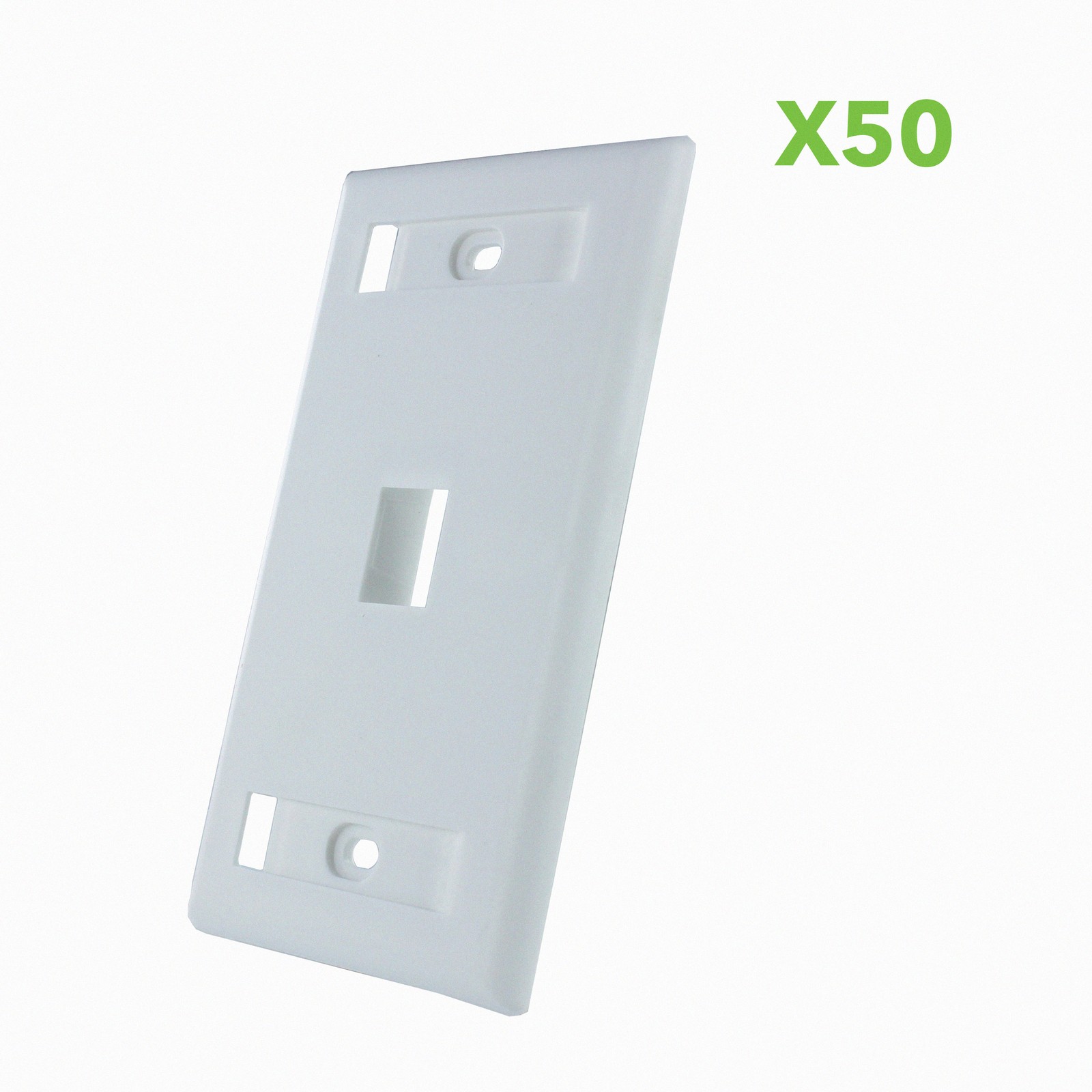 50 X 1-Port Keystone Jack RJ45 CAT Network Faceplate Wall Plate- White w/Windows