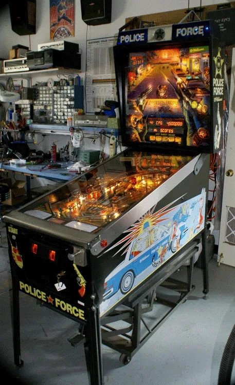 GREAT! Williams Police Force pinball machine UPGRADED...
