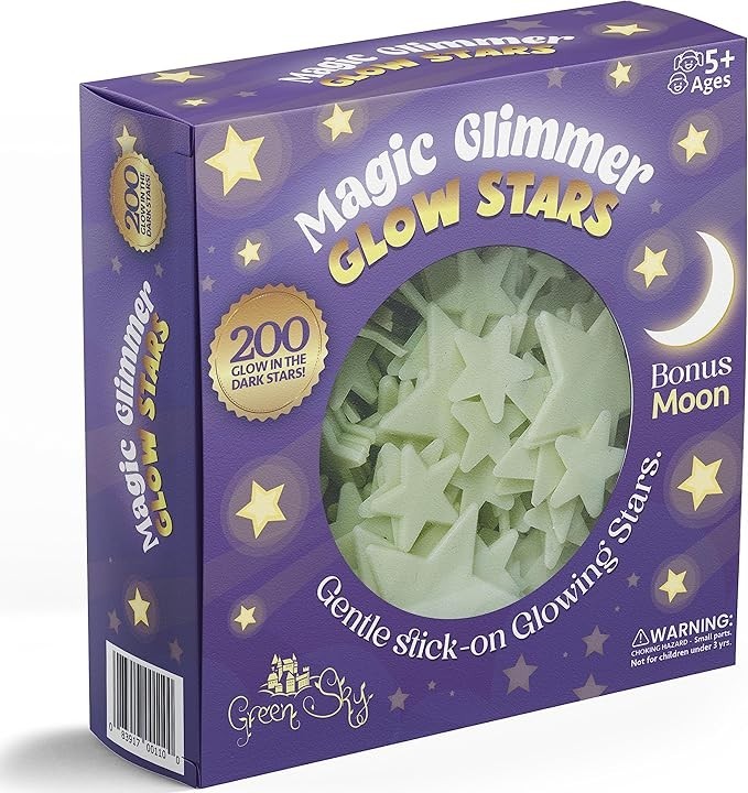Deluxe Glow Stars; Glow in the Dark Stars for Ceiling, Ceiling Stars  200 Count