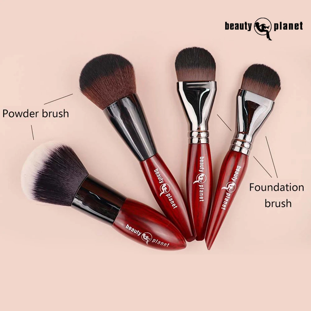 Beauty Planet Luxury Natural Animal Horse Hair Powder Foundation Blush Brushes P