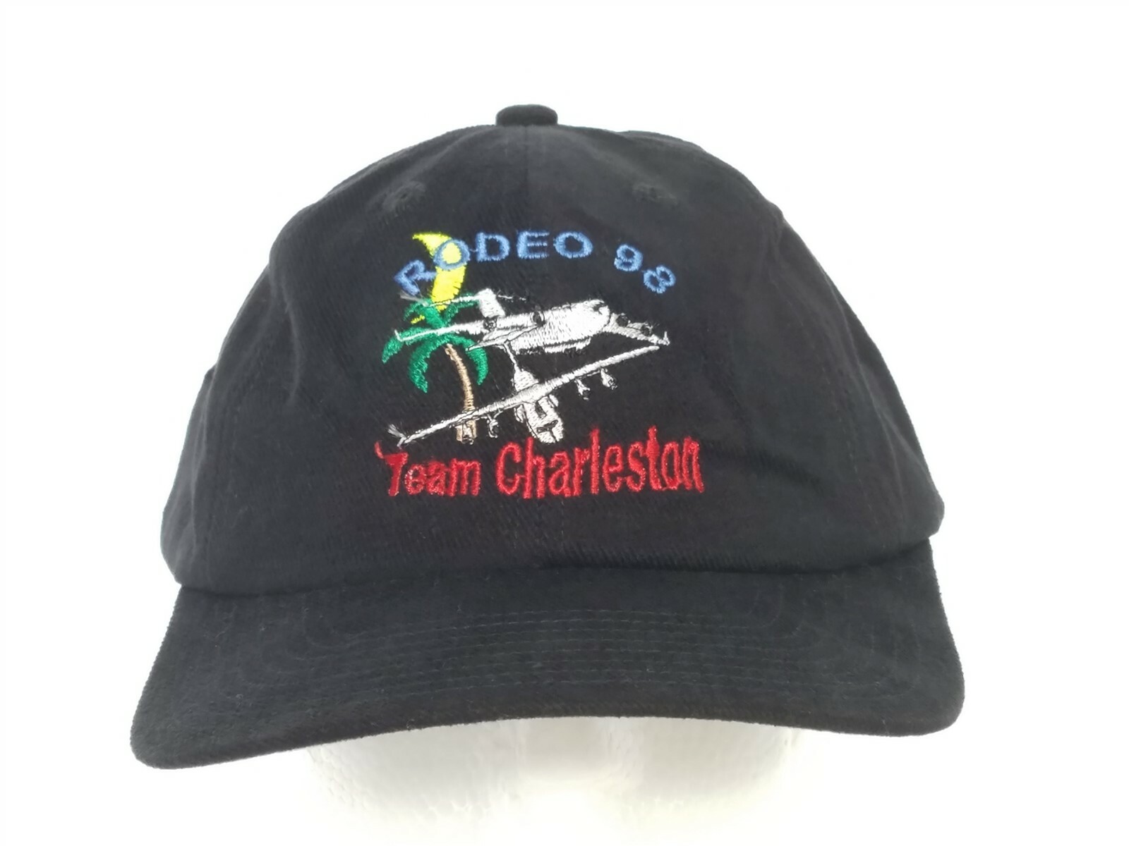 US Air Force Rodeo 98 Team Charleston Black Ball Cap Hat Strapback