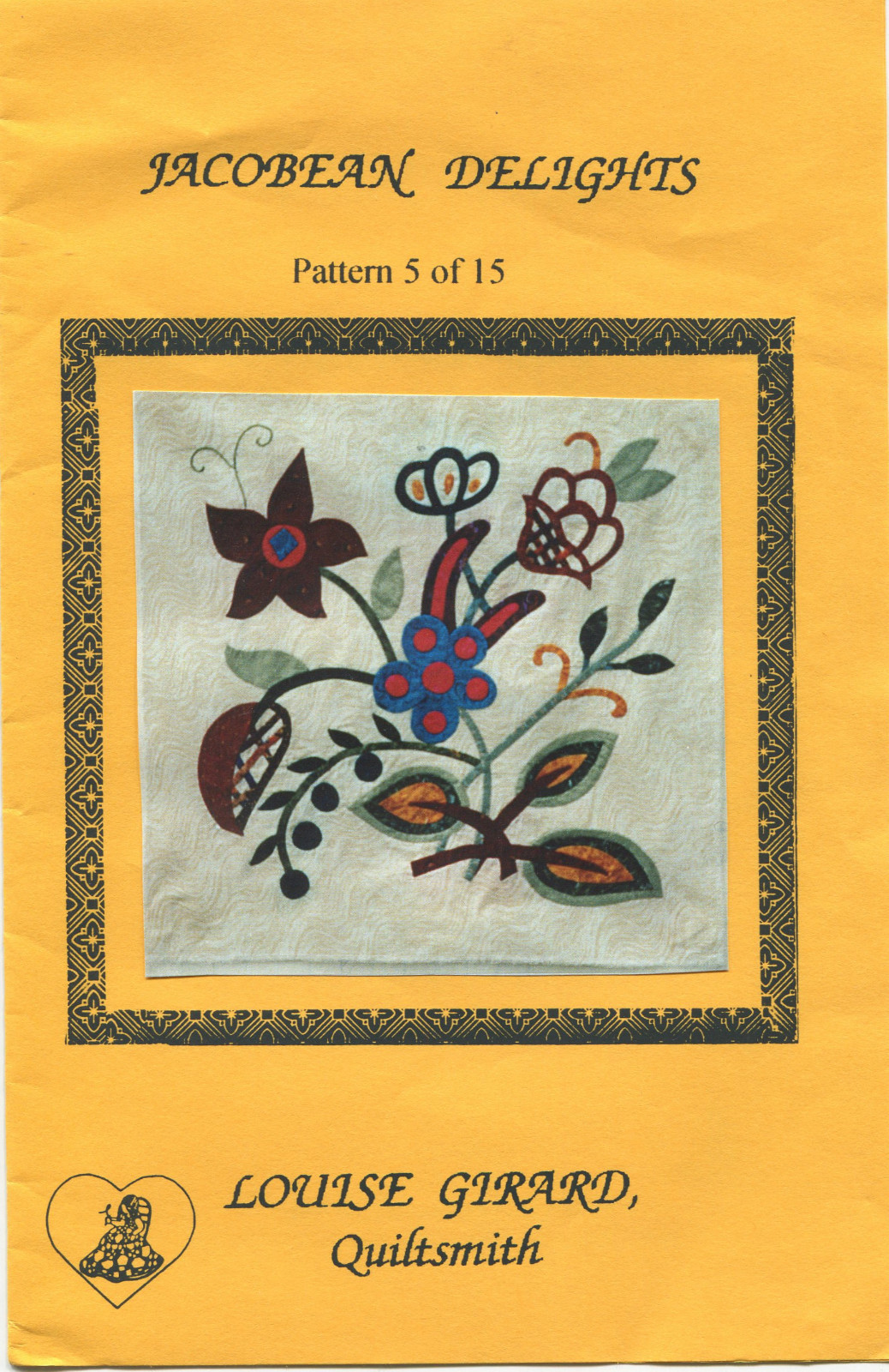 Jacobean Delights ~ Quilt Block Pattern ~ by Louise Girard, Quiltsmith