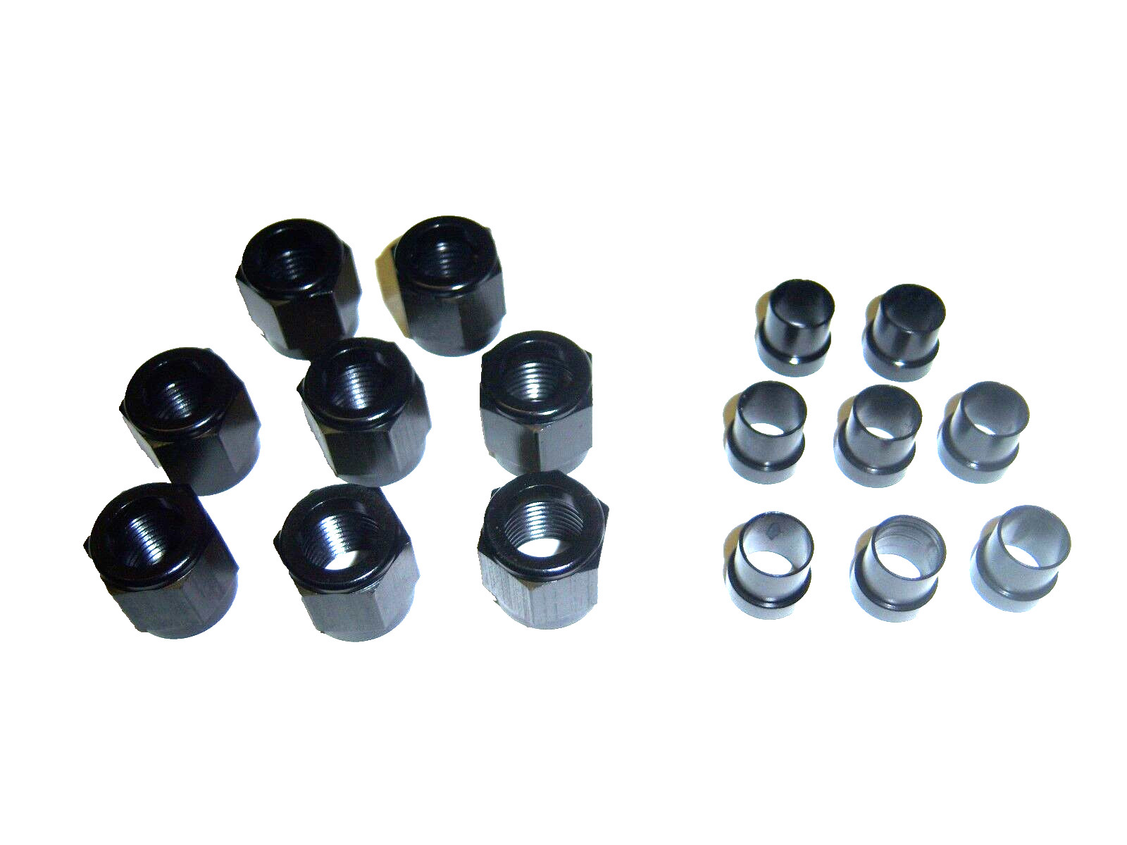1/4 HARD LINE  4AN ALUMINUM NUT AND SLEEVE BLACK NITROUS OR FUEL LINE