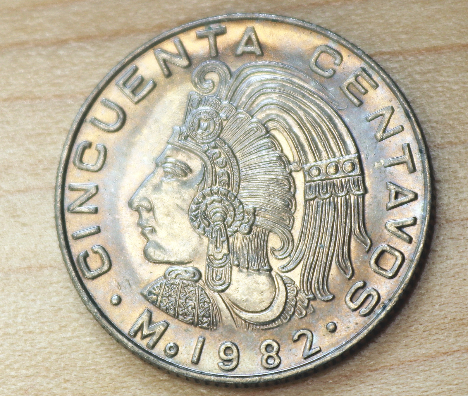 1982 Mexico 50 Centavos Cuauhtémoc Unc.