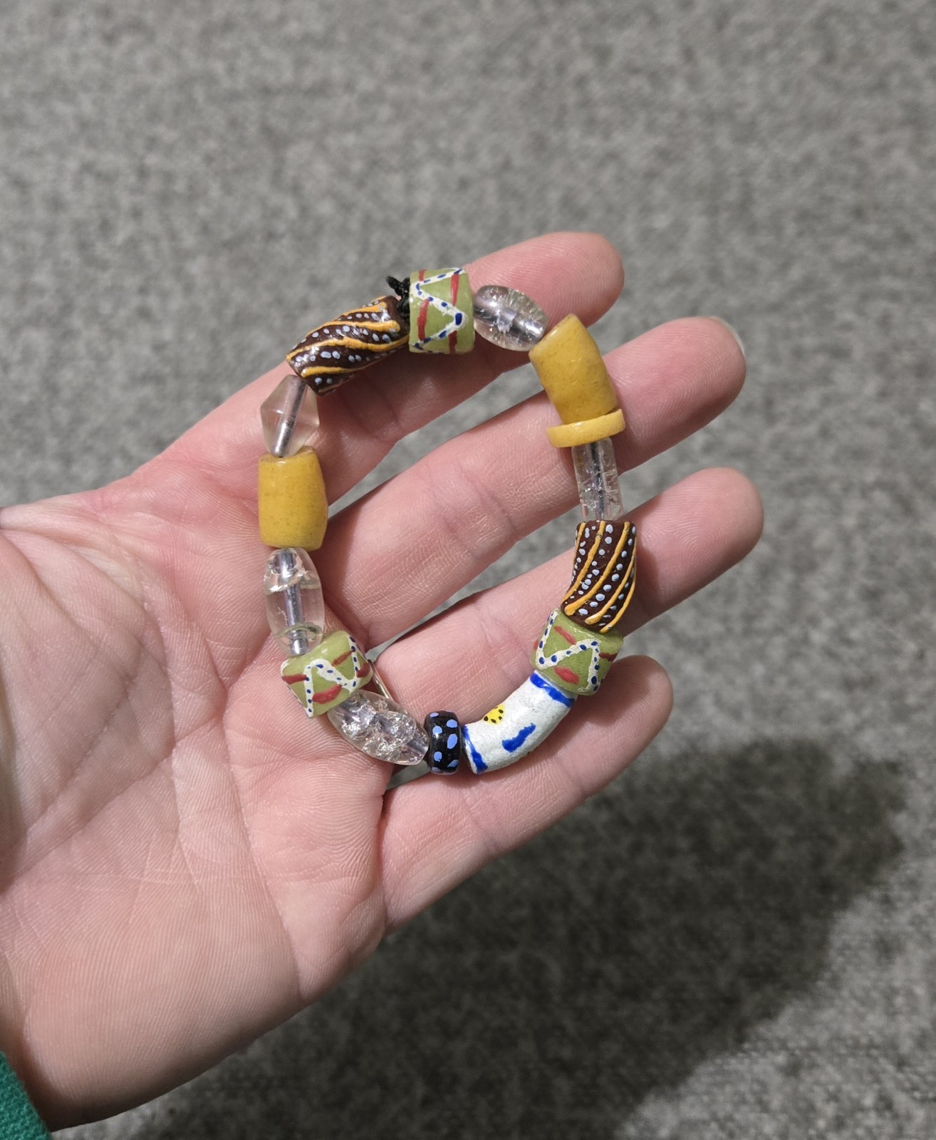 Vintage Handmade Beaded Bracelet 3 In