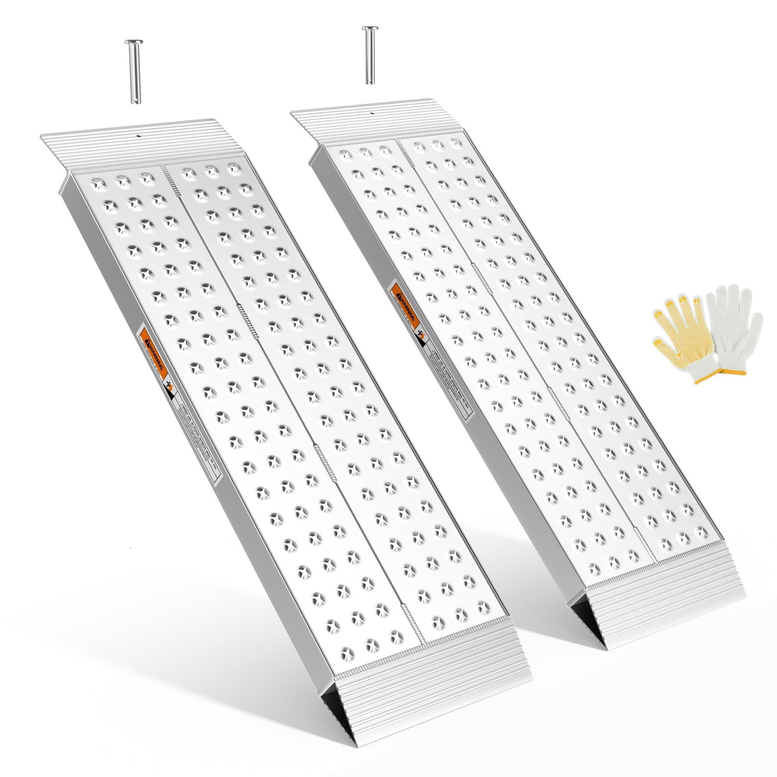 gardhom Aluminum Shed Ramps 39x11inch, 2PCS Riding Mower Ramps 3000lbs/Pair C...