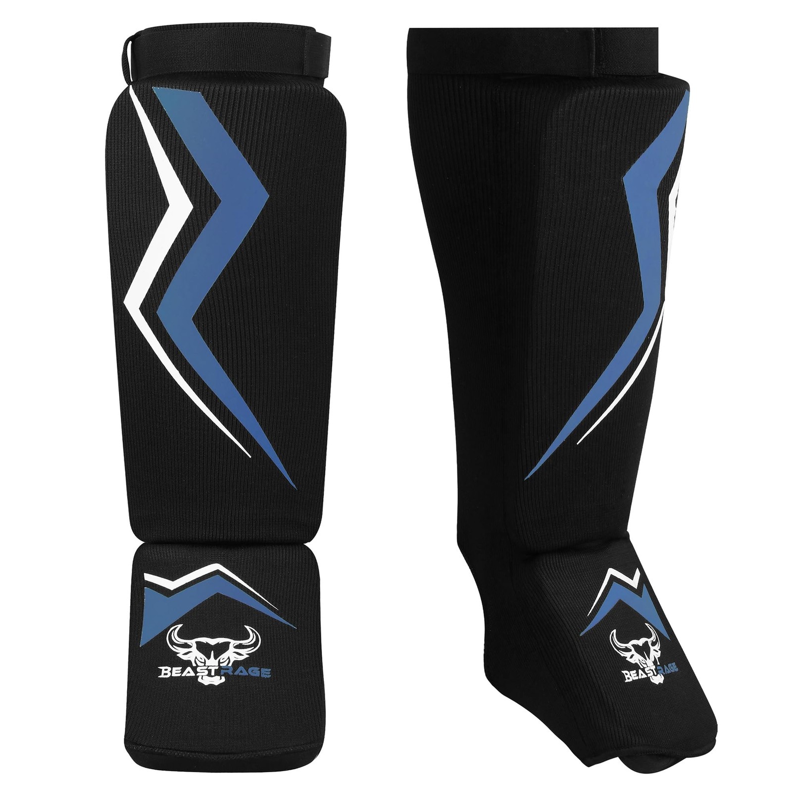 BEAST RAGE Shin Guards for Kickboxing, Instep Sleeves Pads for Muay Thai MMA ...