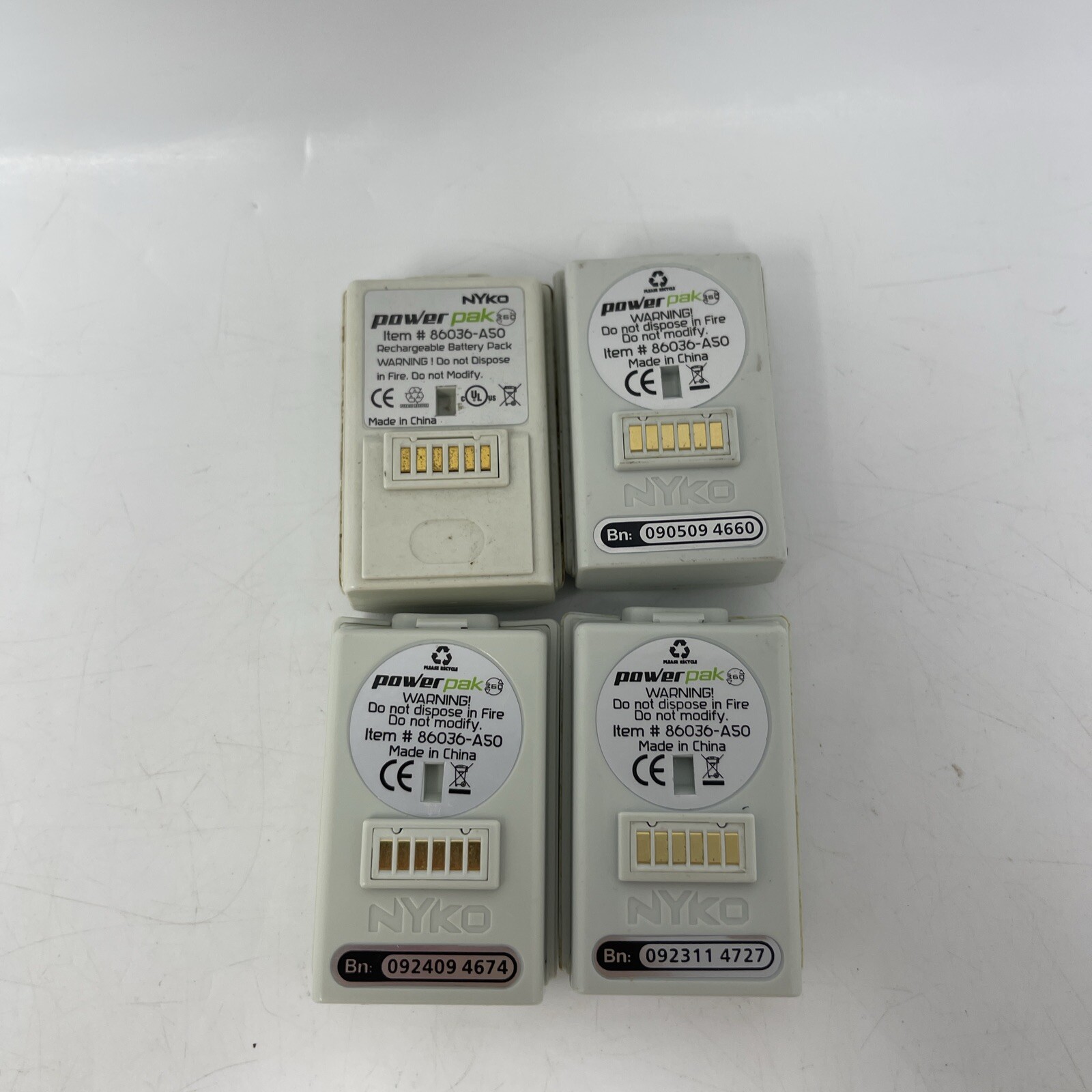 Lot Of 4 Untested Nyko 86036-A50 For XBox 360 Controller Battery Pack Batteries