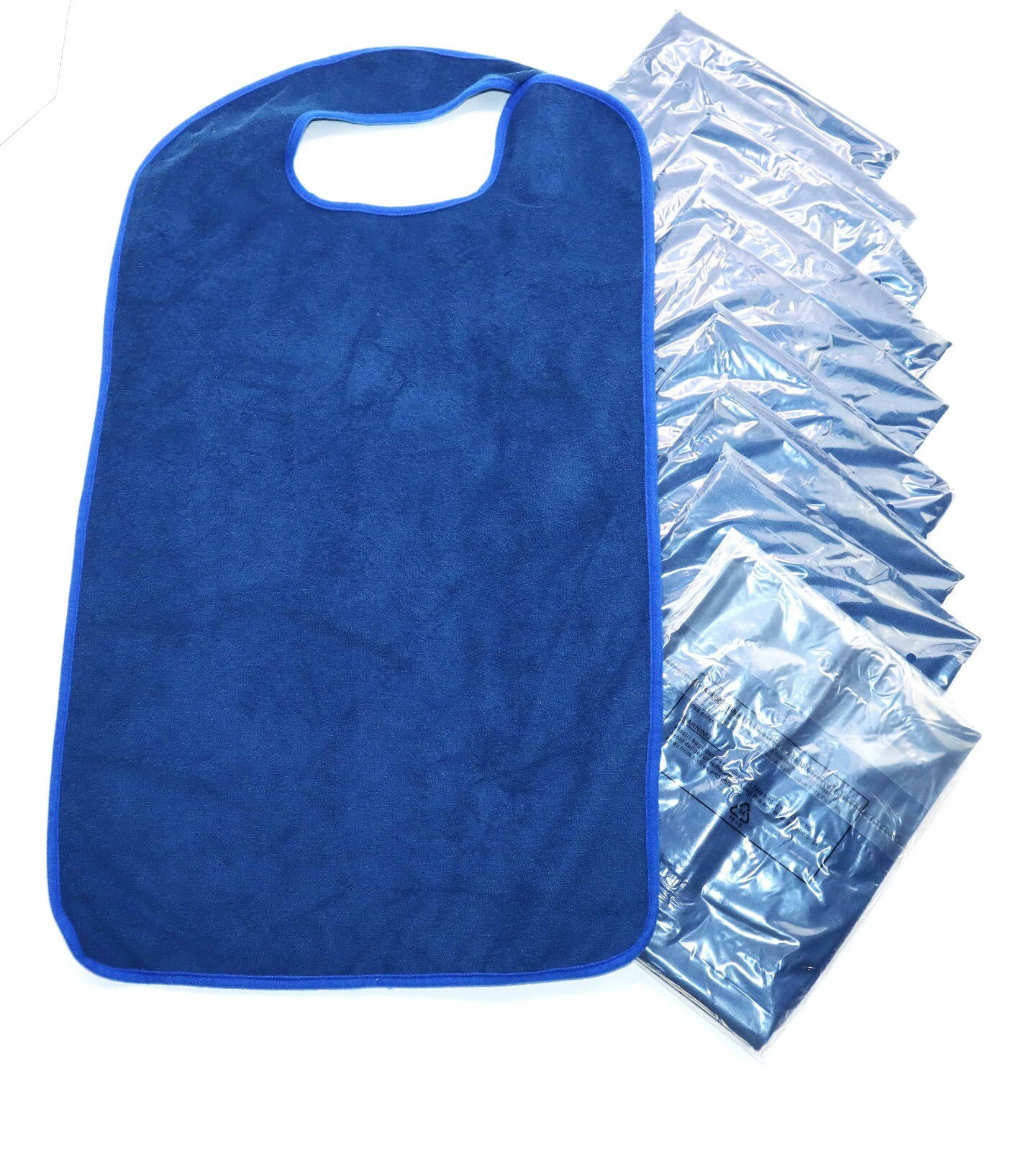 Adult Bib 10 Pack Extra Long Waterproof 17.5" x 36" New Navy Blue Free Shipping