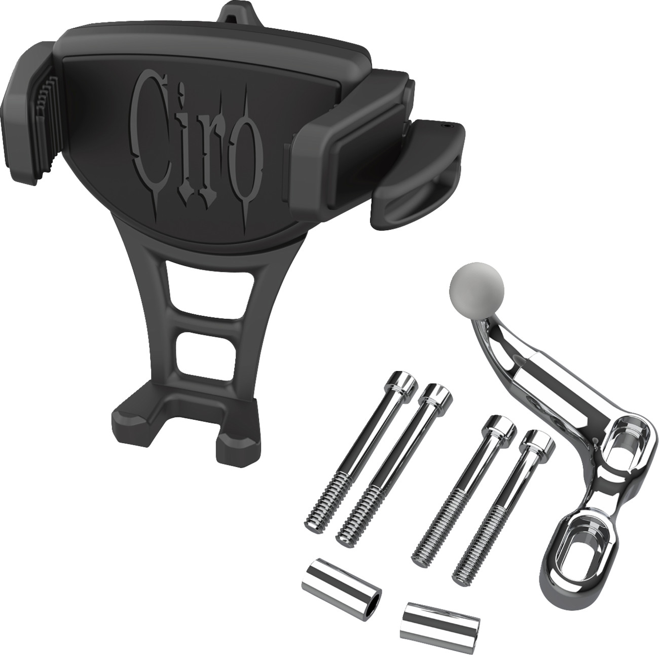 Ciro Chrome Constrictor Phone Holder W/ Offset Perch Mount 4 Harley