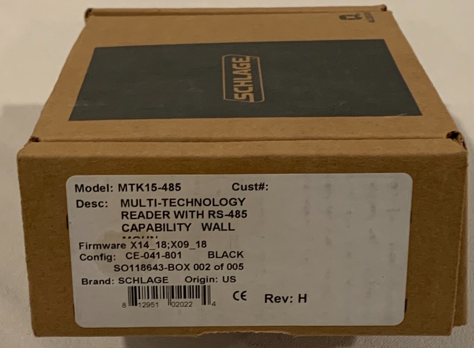 Schlage MTK15-485 Multi-Technology Reader, Black