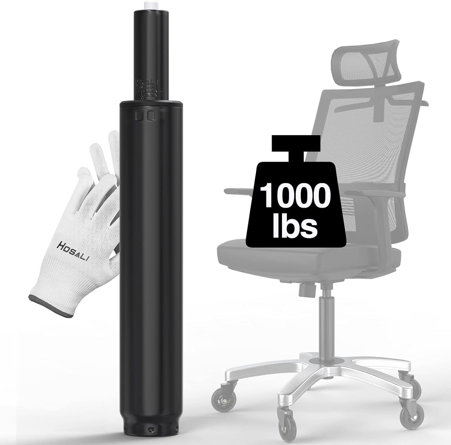 5.5-Inch Adjustable Office Chair Cylinder Replacement - Easy Install with Gloves