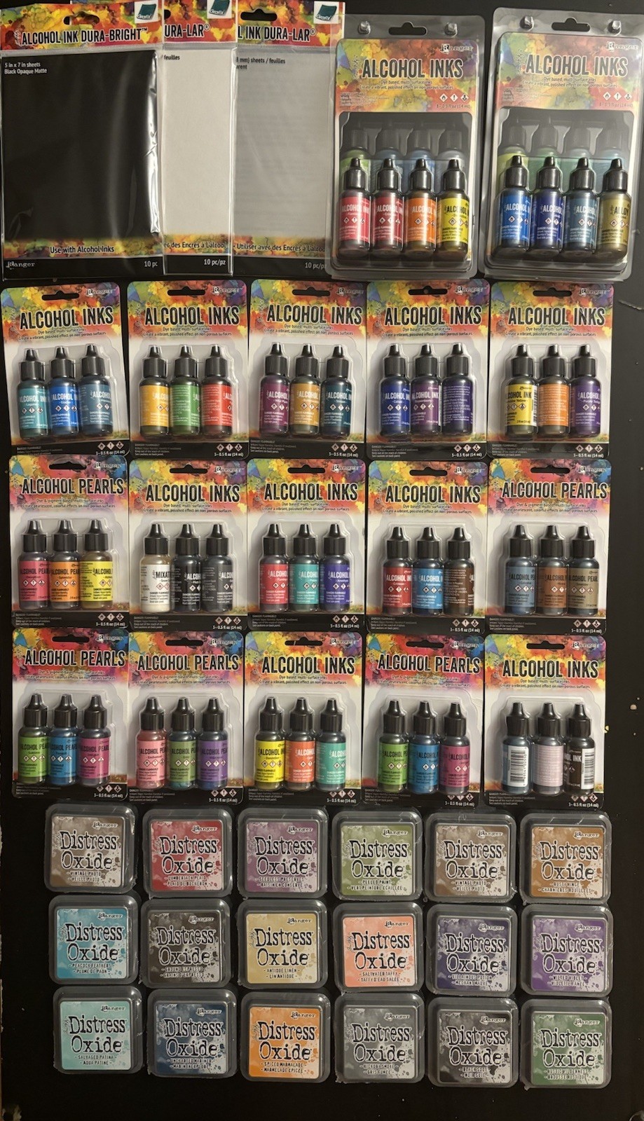 Tim Holtz Alcohol Inks Pearls & Distress Oxide Ink Pads - Huge Lot - NEW C143