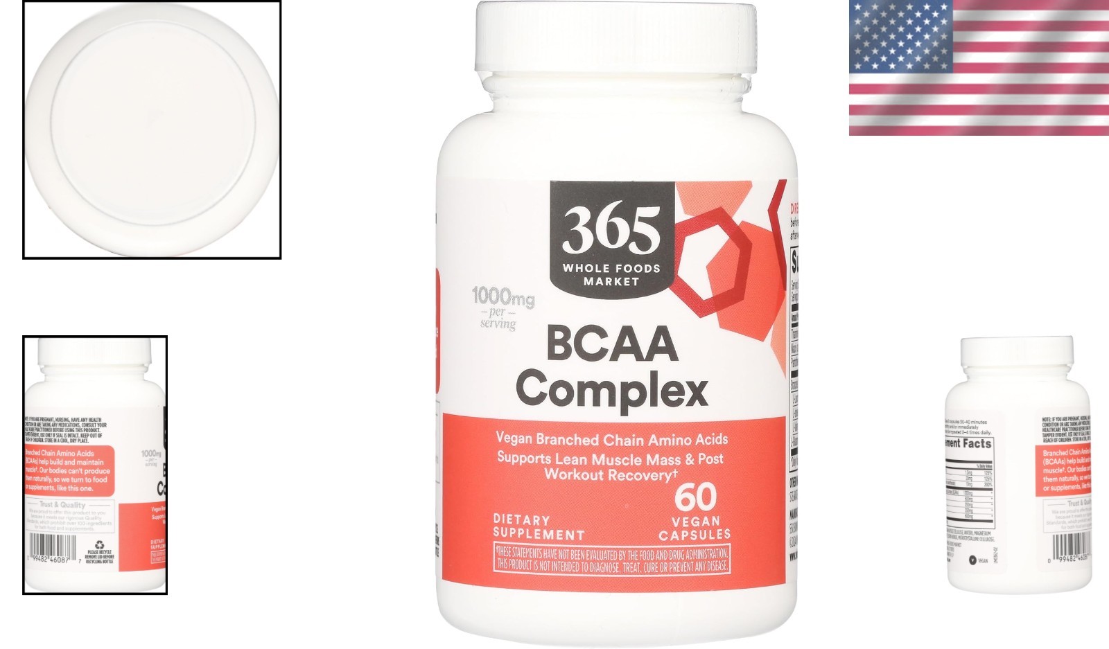 60 Capsules of BCAA Complex - Elevate Your Workout Recovery Naturally