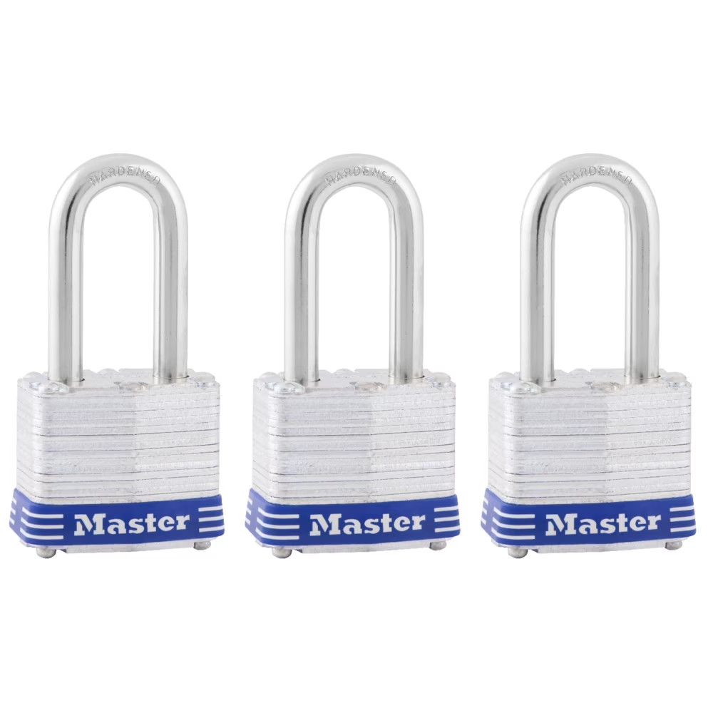 Padlock 3TRILF Laminated Steel Pin Tumbler, 1-9/16In (40Mm) Wide Wi